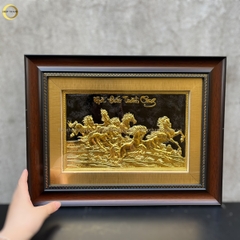 TRANH MÃ ĐÁO THÀNH CÔNG BẰNG ĐỒNG DÁT VÀNG - KÍCH THƯỚC 32X42CM