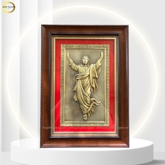 TRANH QUÀ TẶNG CÔNG GIÁO "CHÚA GIÊSU " BẰNG ĐỒNG VÀNG - TRANH ĐỂ BÀN (KÍCH THƯỚC 22X32CM)