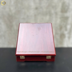 TRANH MẶT TRỐNG ĐỒNG BẰNG ĐỒNG MẠ VÀNG 24K - QUÀ TẶNG ĐỂ BÀN (KÍCH THƯỚC 24X24CM)