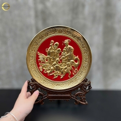 TRANH ĐĨA MỪNG THỌ ÔNG BÀ BẰNG ĐỒNG MẠ VÀNG 24K- TRANH QUÀ TẶNG ĐỂ BÀN (KÍCH THƯỚC 25CM)