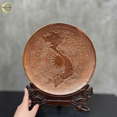 TRANH MẶT TRỐNG ĐỒNG BẰNG ĐỒNG ĐỎ - QUÀ TẶNG ĐỂ BÀN (KÍCH THƯỚC 30CM)