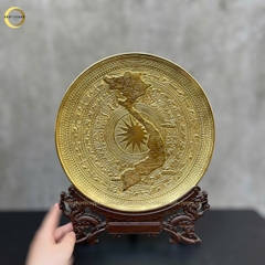 TRANH MẶT TRỐNG ĐỒNG BẰNG ĐỒNG VÀNG - QUÀ TẶNG ĐỂ BÀN (KÍCH THƯỚC 30CM)