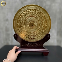 TRANH MẶT TRỐNG ĐỒNG BẰNG ĐỒNG MẠ VÀNG 24K - QUÀ TẶNG ĐỂ BÀN (KÍCH THƯỚC 30CM)