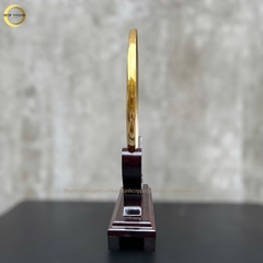 TRANH MẶT TRỐNG ĐỒNG BẰNG ĐỒNG MẠ VÀNG 24K - QUÀ TẶNG ĐỂ BÀN (KÍCH THƯỚC 30CM)