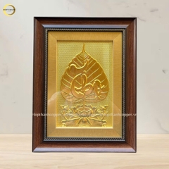 TRANH LÁ BỒ ĐỀ CHỮ THỌ BẰNG ĐỒNG DÁT VÀNG - KÍCH THƯỚC 32X42CM