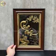 TRANH CHỮ CHA MẸ BẰNG ĐỒNG VÀNG  -  KÍCH THƯỚC 28x34CM