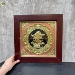 TRANH CHÙA MỘT CỘT BẰNG ĐỒNG VÀNG - KÍCH THƯỚC 40x40CM
