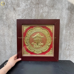 TRANH CHÙA MỘT CỘT BẰNG ĐỒNG VÀNG - KÍCH THƯỚC 40x40CM