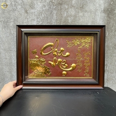 TRANH CHỮ CHA MẸ BẰNG ĐỒNG DÁT VÀNG  -  KÍCH THƯỚC 38x54CM