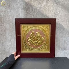 TRANH MỪNG THỌ ÔNG BÀ BẰNG ĐỒNG DÁT VÀNG - KÍCH THƯỚC 41X41CM