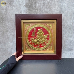 TRANH MỪNG THỌ CỤ ÔNG BẰNG ĐỒNG DÁT VÀNG - KÍCH THƯỚC 41X41CM