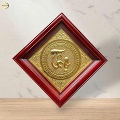 TRANH CHỮ THỌ BẰNG ĐỒNG MẠ VÀNG 24K - KÍCH THƯỚC 40X40CM