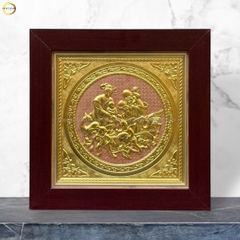 TRANH MỪNG THỌ ÔNG BÀ BẰNG ĐỒNG DÁT VÀNG - KÍCH THƯỚC 41X41CM