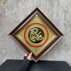 TRANH CHỮ PHÚC BẰNG ĐỒNG VÀNG  - KÍCH THƯỚC 40X40CM