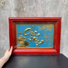 TRANH CHỮ CHA MẸ BẰNG ĐỒNG VÀNG  -  KÍCH THƯỚC 40x55CM