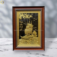 TRANH THUẬN BUỒM XUÔI GIÓ BẰNG ĐỒNG DÁT VÀNG - KÍCH THƯỚC 38X54CM