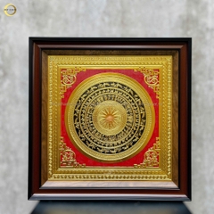 TRANH MẶT TRỐNG ĐỒNG BẰNG ĐỒNG DÁT VÀNG - KÍCH THƯỚC 70X70CM