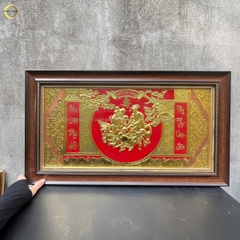TRANH MỪNG THỌ ÔNG BÀ BẰNG ĐỒNG DÁT VÀNG - KÍCH THƯỚC 68X38CM
