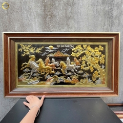TRANH MÃ ĐÁO THÀNH CÔNG BẰNG ĐỒNG DÁT VÀNG BẠC - KÍCH THƯỚC 90X50CM