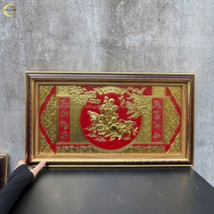 TRANH MỪNG THỌ CỤ ÔNG BẰNG ĐỒNG DÁT VÀNG - KÍCH THƯỚC 68X38CM