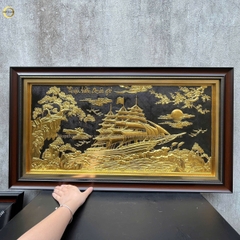 TRANH THUẬN BUỒM XUÔI GIÓ BẰNG ĐỒNG DÁT VÀNG - KÍCH THƯỚC 90X50CM