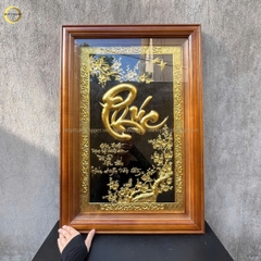 TRANH CHỮ PHÚC BẰNG ĐỒNG DÁT VÀNG - KÍCH THƯỚC 50X80CM