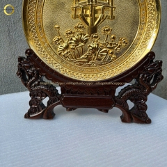 TRANH CHÙA MỘT CỘT BẰNG ĐỒNG MẠ VÀNG 24K- ĐƯỜNG KÍNH 19CM