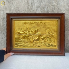 TRANH MÃ ĐÁO THÀNH CÔNG BẰNG ĐỒNG DÁT VÀNG - KÍCH THƯỚC 38X28CM
