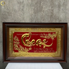 TRANH CHỮ CHA MẸ BẰNG ĐỒNG DÁT VÀNG - KÍCH THƯỚC 50x80CM