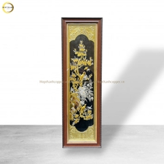 BỘ TRANH ĐỒNG TỨ QUÝ, DÁT VÀNG BẠC (KÍCH THƯỚC 28X88CM)