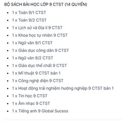 BỘ SÁCH BÀI HỌC LỚP 9 CTST (14 QUYỂN)