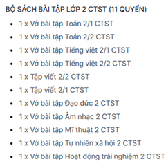 BỘ SÁCH BÀI TẬP LỚP 2 CTST + BAO KIẾNG (11 QUYỂN)
