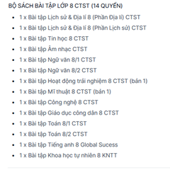 BỘ SÁCH BÀI TẬP LỚP 8 CTST (14 QUYỂN)