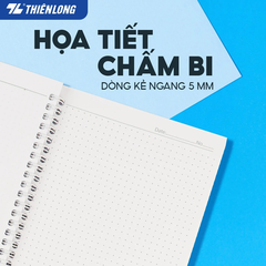 Sổ lò xo chấm bi B5 MB-018 120 trang