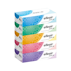 Set 5 hộp khăn giấy Elleair 180 tờ x 5
