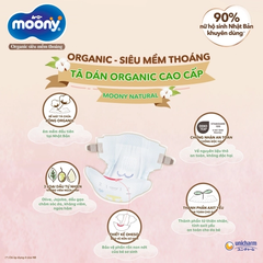 Bỉm Dán Cao cấp Moony Natural Organic size NB 62+4M