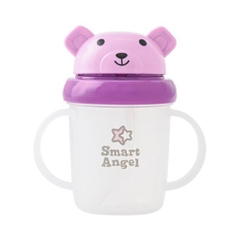Bình tập uống nước cho bé Smart Angle màu tím 200ml Nishimatsuya