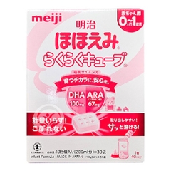 Sữa Meiji thanh Hohoemi Raku_raku Cube dành cho trẻ từ 0 đến 1 tuổi
