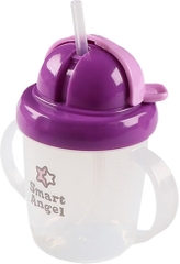 Bình tập uống nước cho bé Smart Angle màu tím 200ml Nishimatsuya
