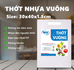 Thớt nhựa vuông gia dụng dày 1.5cm
