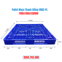 Pallet Nhựa 1100x1100x120MM - Màu xanh - VN02-PL