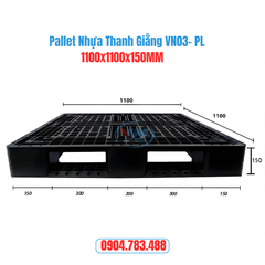 Pallet Nhựa Xuất Khẩu Màu Đen 1100x1000x150mm - VN03-PL