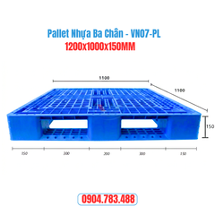 Pallet Nhựa 1200x1000x150MM - Màu xanh - VN07-PL
