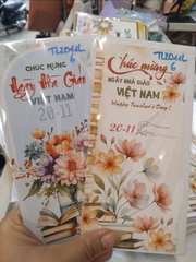 Thiệp to gắn bó hoa + cây găm 20/11