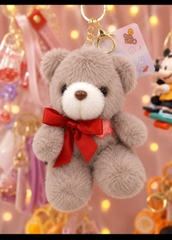 Móc khóa tim nơ đỏ