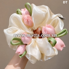 Dây cột tóc voan hoa dây tulip