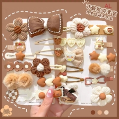 Set kẹp tóc vải baby
