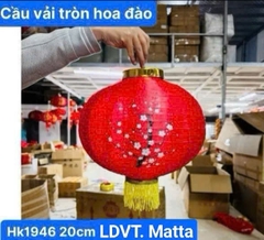 Lồng đèn vải- đỏ in cành đào