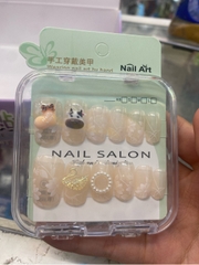 Móng tay giả nail đính cham ngắn