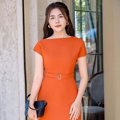 Đầm suông cổ lệch